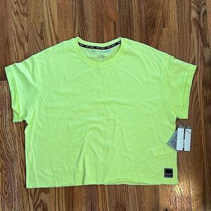 DKNY Sport Neon Yellow Tee T-shirt Shirt Top Crop Short Women’s Medium M NWT